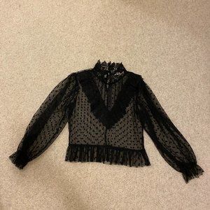 The Latest Scoop Black Lace Blouse